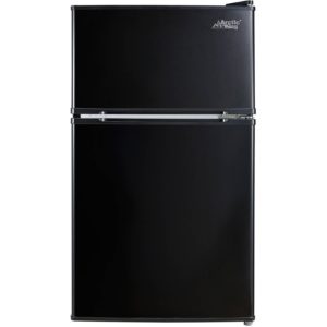 Arctic King 3.2 cubic feet, 2 door mini fridge and freezer black