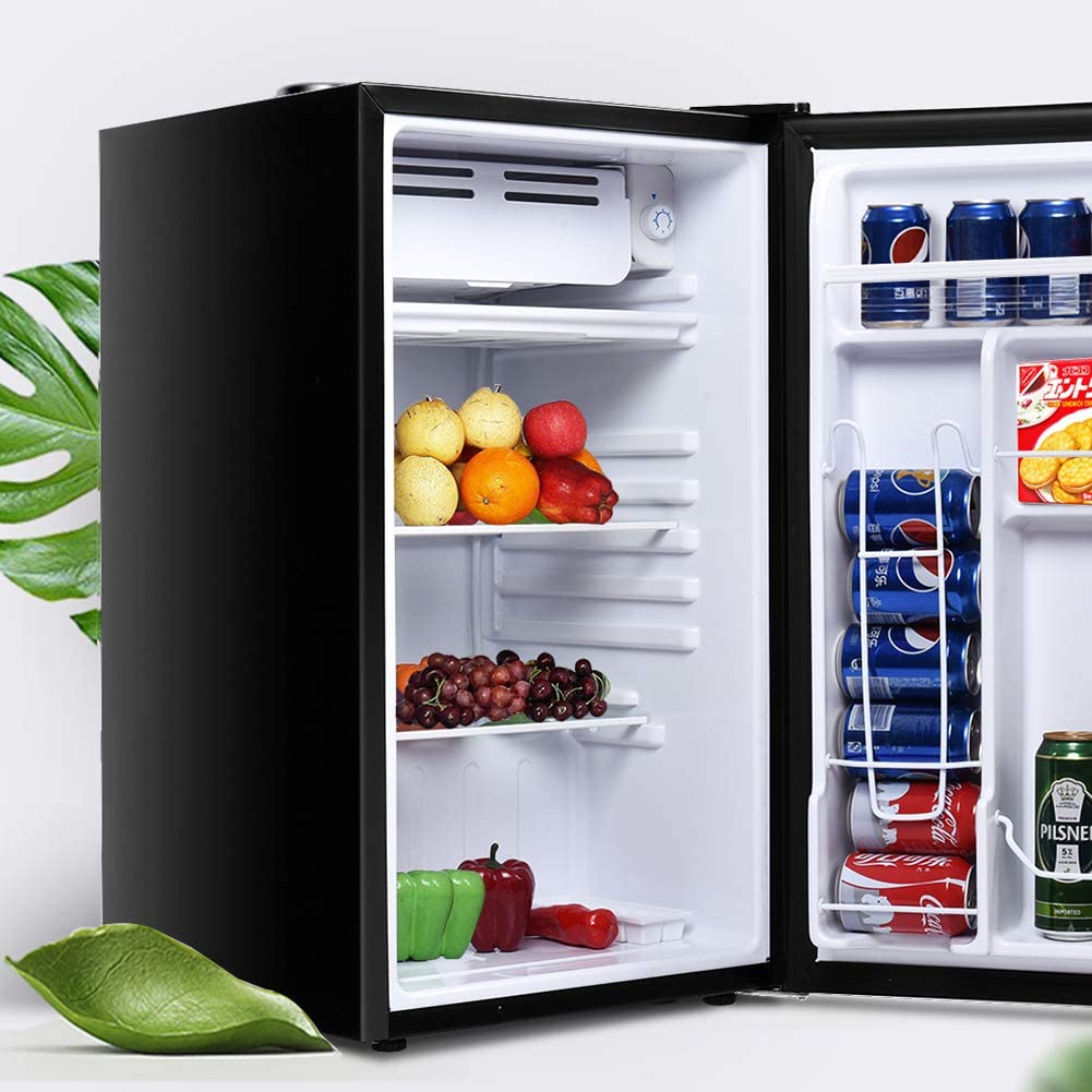 Mini Dorm Compact Refrigerator, Safeplus 3.2 Cu.Ft Compact Refrigerator, Under Counter Refrigerator with Small Freezer