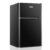 COSTWAY Compact Refrigerator, 2 Reversible Door 3.3 CU.FT. Mini Fridge and Freezer Compartment with Adjustable Thermostat & Removable Glass Shelves for Dorm Apartment Office (Black)
